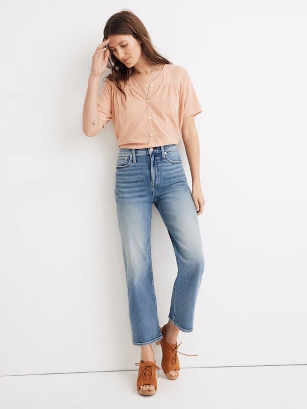 Madewell Slim Wide-Leg Crop Jeans in Reggie Wash